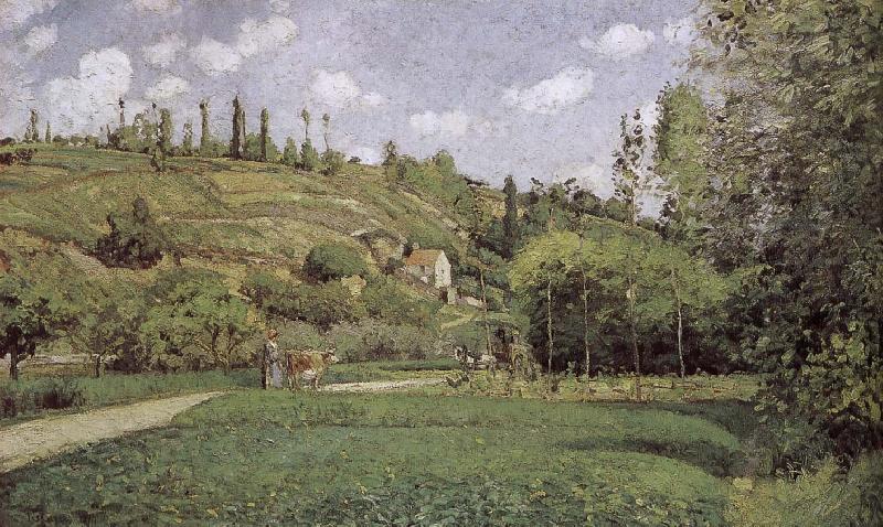 Pont de-sac of cattle and more people Schwarz, Camille Pissarro